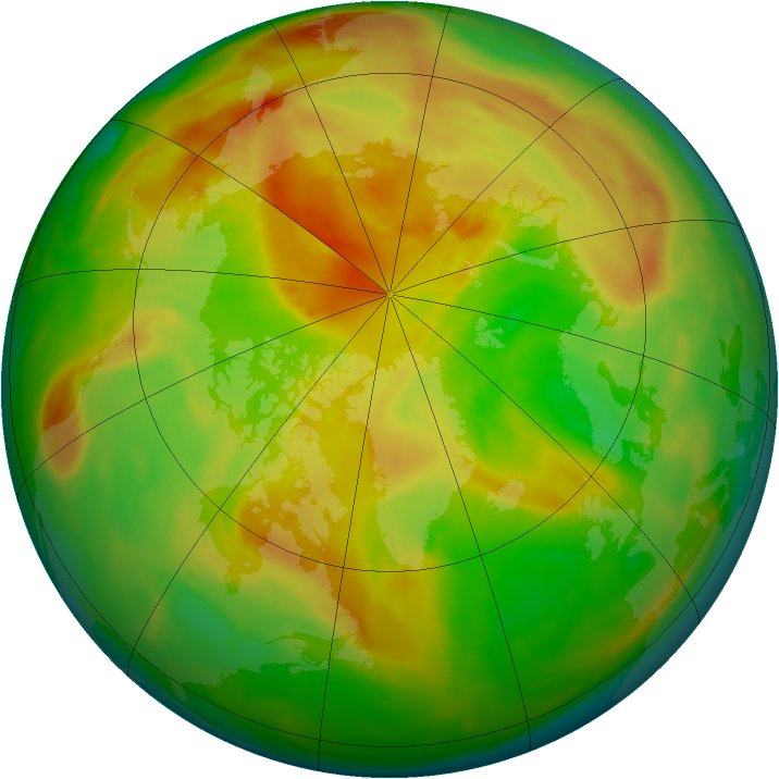 Arctic ozone map for 22 May 2013